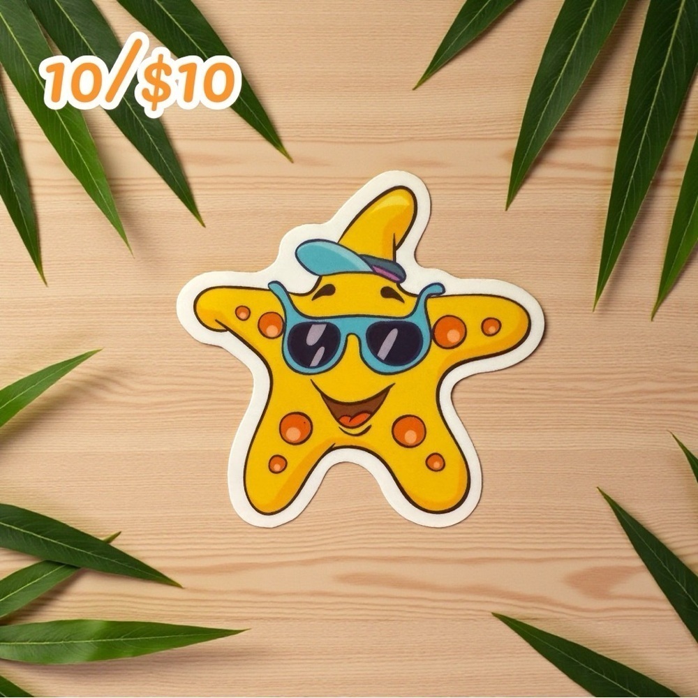 Cool Starfish Sticker β Sunglasses & Visor β 2.5β
